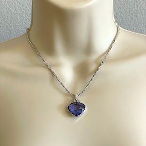 Stunning Swarovski Purple Heart crystal necklace